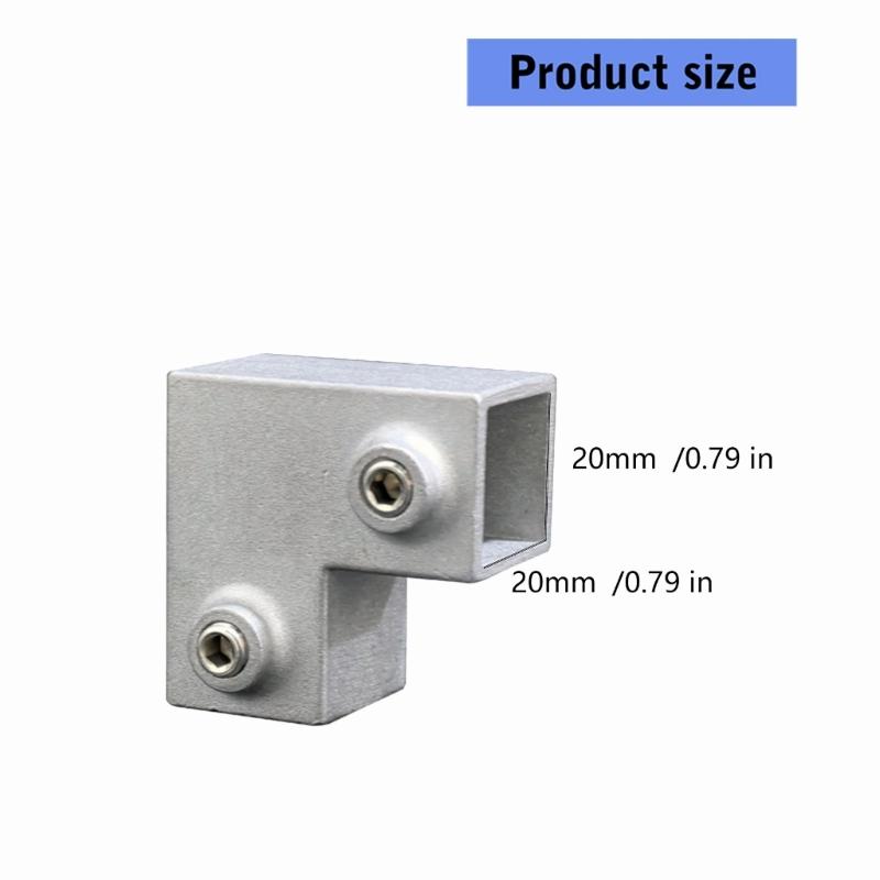 Connettore Rastrelliera di Stoccaggio Giunto Fisso Tubolare Quadrato Raccordo a Gomito a 3 Vie per Montanti di Recinzione e Costruzione di Scaffalature Industriali