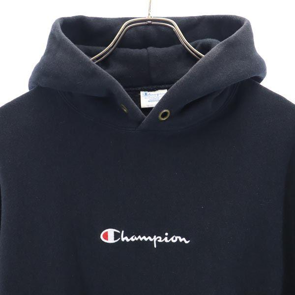 Champion Mono Blue Replica Reverse Weave Logo Embroidery Long Sleeve Sweatshirts Men's Used