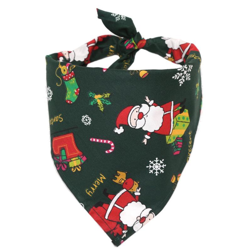 Foulard Triangle de Noël en Coton pour Animaux de Compagnie Serviette Salive Accessoires de Costume pour Animaux de Compagnie Pour Chiens Petits Moyens Grands