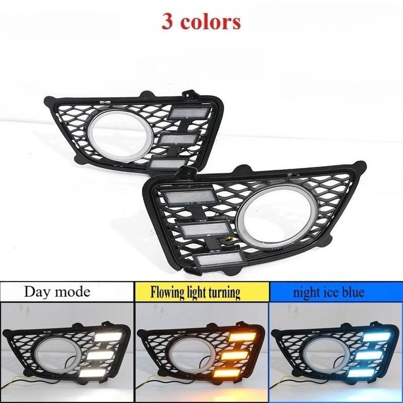 2PCS LED Daytime Running Light For Sportage 2007-2012 Dimming Style Relay Waterproof ABS 12V Car LED DRL Lamp Daylight