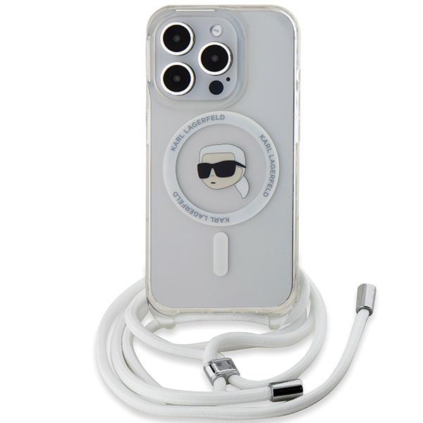 Karl Lagerfeld Klhmp15Lhckhnt Iphone 15 Pro 6.1 Hardcase Transparent Crossbody Iml Karl Head Magsafe