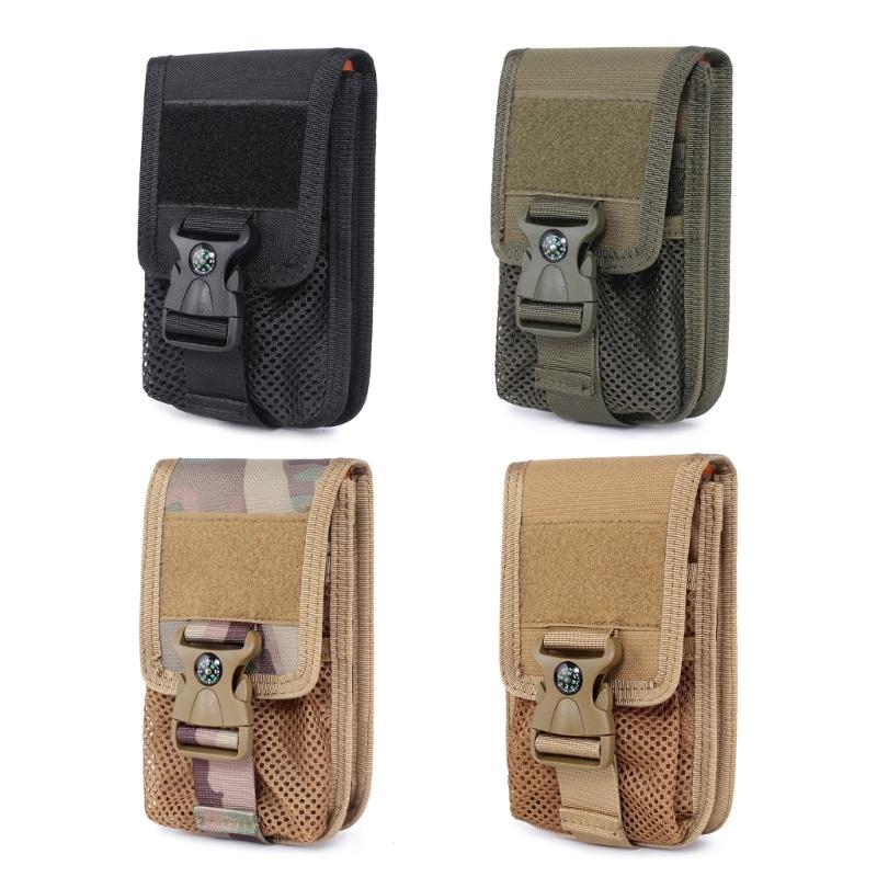 Molle Tactical Double-Layer-Telefon-Beutel-Kartenhalter-Geldbörse Outdoor Camping Jagdzubehör EDC-Werkzeug-Hüfttasche