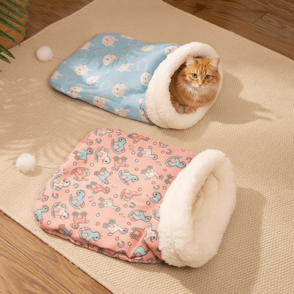 Pocket Type Cat Sleeping Bag Plush Kitten Quilt Bed Pet Supplies Cat Nest  Winter