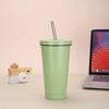 Stainless Steel Vacuum Insulated Travel Mug With Straw Lid Double Wall Coffee Cup Car Office Outdoor Use