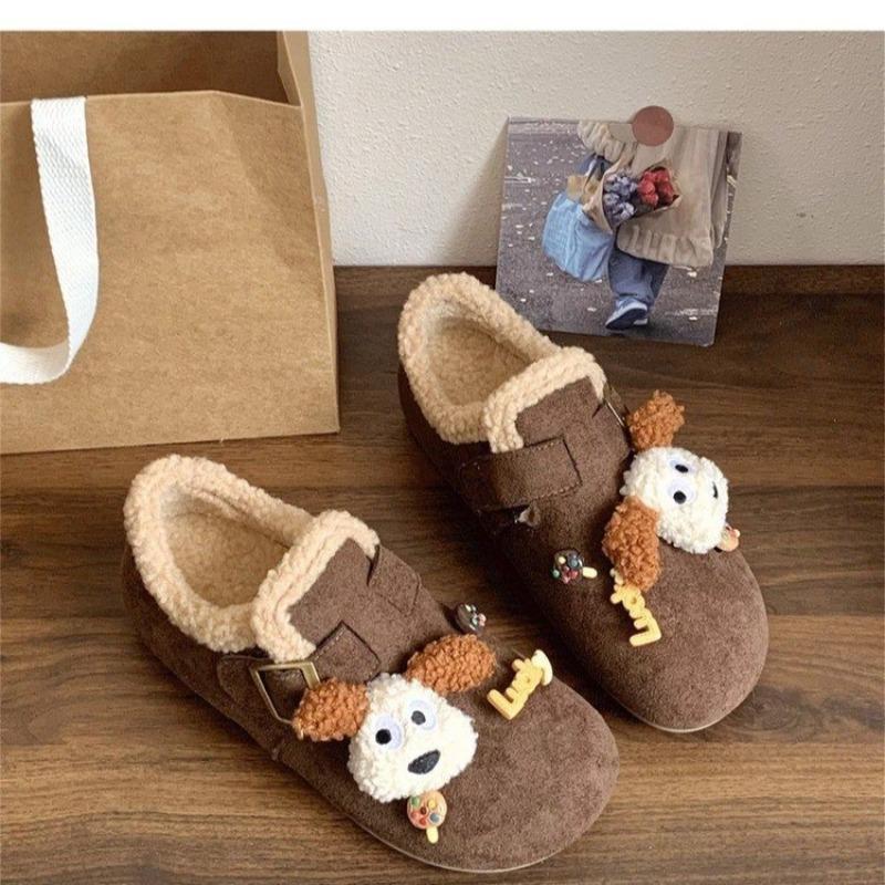 New Versatile Women's Shoes with Soft Soles, Toe Caps, Flat Bottoms and Fleece Cotton