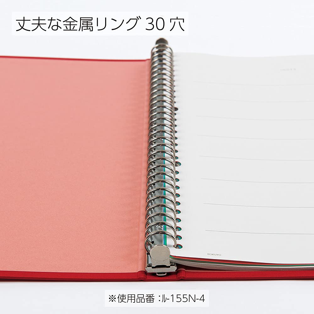 KOKUYO Color Palette A4 Binder Navy 30-Hole Notebook, Blue, Lu-155-2