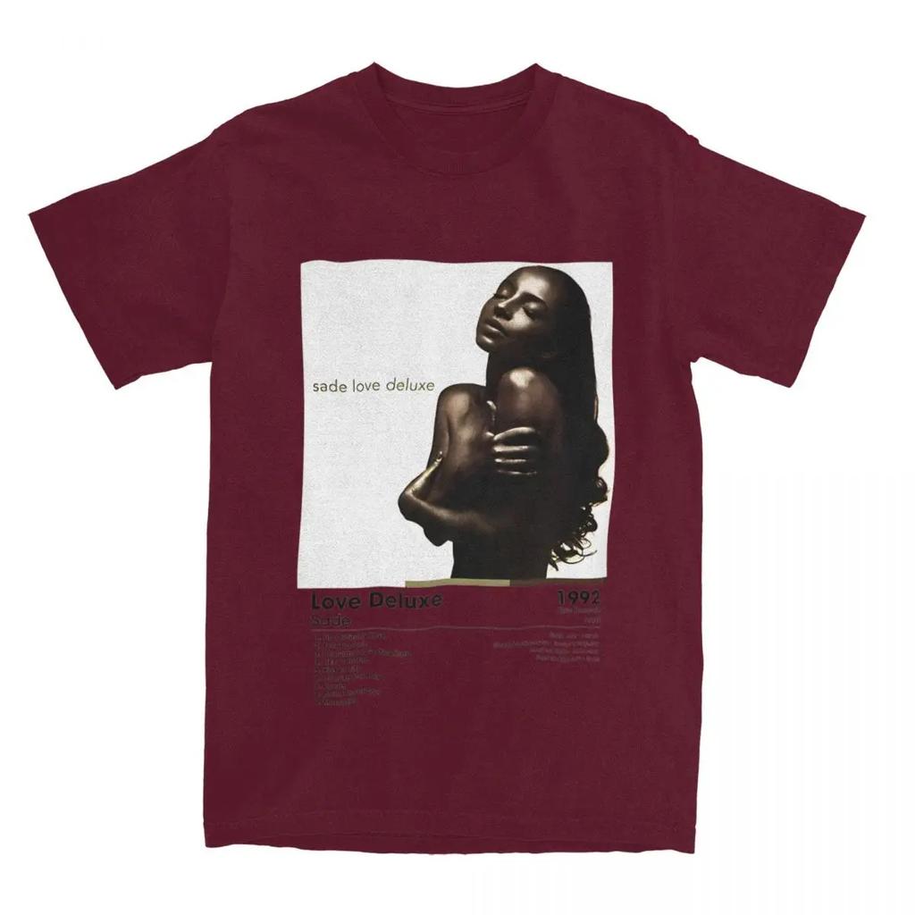 S-Sade Love Deluxe Album Card T-Shirt Man Streetwear 100 Cotton T Shirts O-Neck Trendy Cool Tees Pattern Oversized Clothing