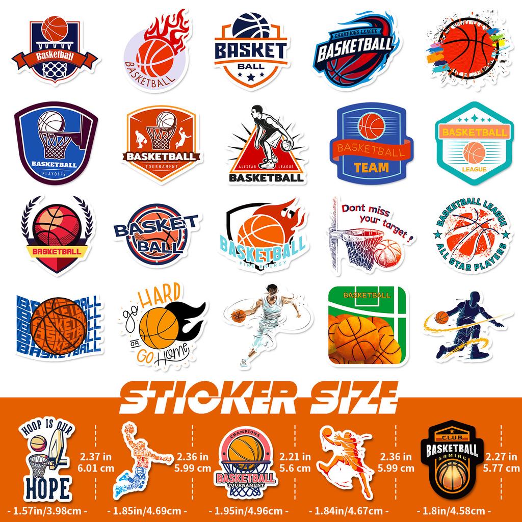 50 Naklejek Doodles Koszykówka Amerykańskie Nowe Sporty NBA Koszykówka Gwiazda Naklejki