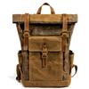 Luksusowe płócienne plecaki w stylu vintage dla mężczyzn płócienny skórzany plecak podróżny duże wodoodporne plecaki Retro Bagpack