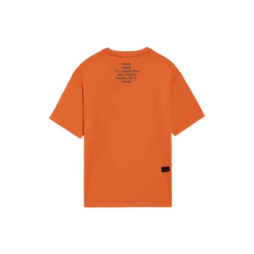 Li Ning X Disney Tigger Collaboration Sports Fashion Series Cartoon Pattern Printed Pocket Round Neck Short Sleeve T-Shirt Unisex Tops AHSS583-2