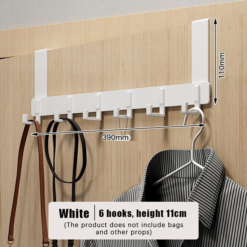 Hooks Over The Door 6 Hooks Clothes Coat Hat Towel Hanger Home Bathroom Organizer Rack Holder Door Hang Quick Installation