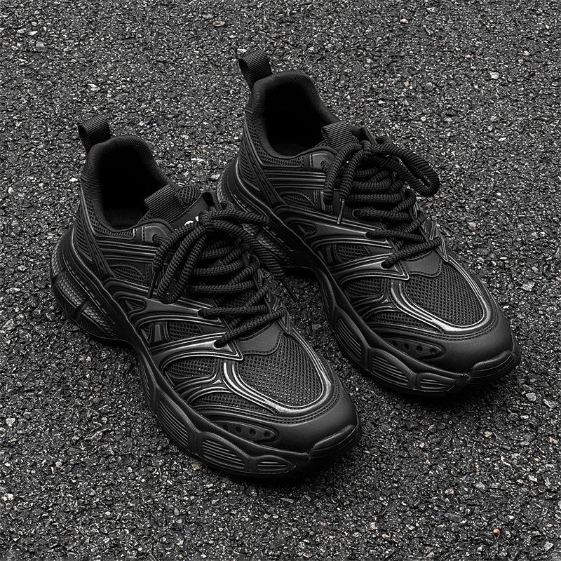 

Туфли для папы на платформе, весна 2025, новые сетчатые дышащие универсальные легкие модные повседневные спортивные туфли 391211-J 44 чёрный