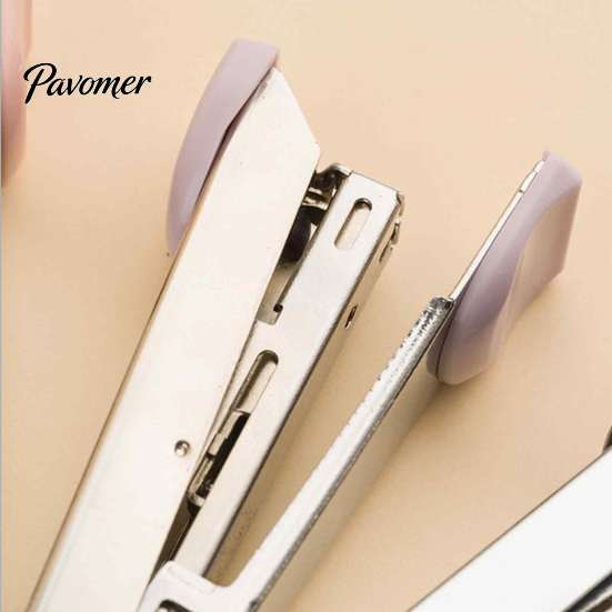 Creative Geometric Stationery Portable Handheld Stapler, Metal Ergonomic Binding Tool, Compact Document Fastener Lightweight for Office And