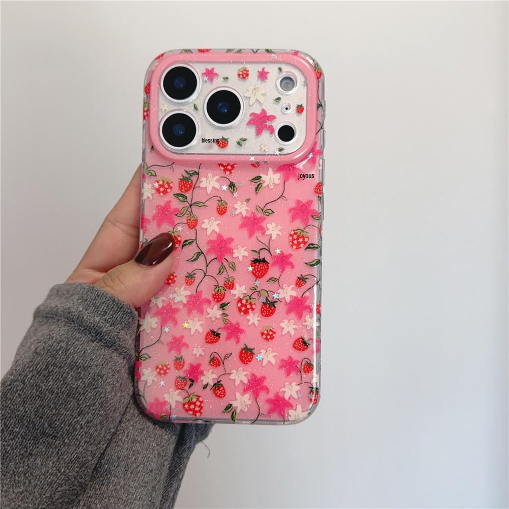 

Spring Glitter Flowers Phone Case for iPhone 17/17 Pro Max iPhone 15 Pro