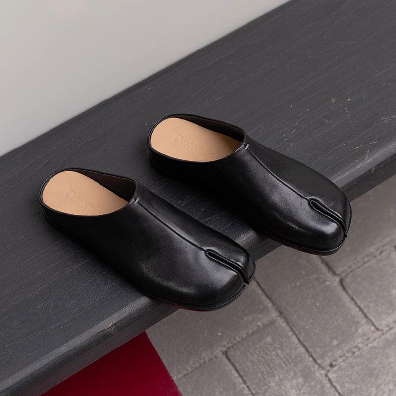 Fashion 2025 New Fashion Thick Heel Women Leather Mules Shoes Fashion Shallow Round Toe Ladies Comfort Party Wedding Pumps Slippers