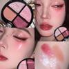 4 Colors Eyeshadow Palette Sparkling Rose Pink Matte Glitter Eye Shadow Tray Shimmer Brighten Long Lasting Eyes Makeup Cosmetics