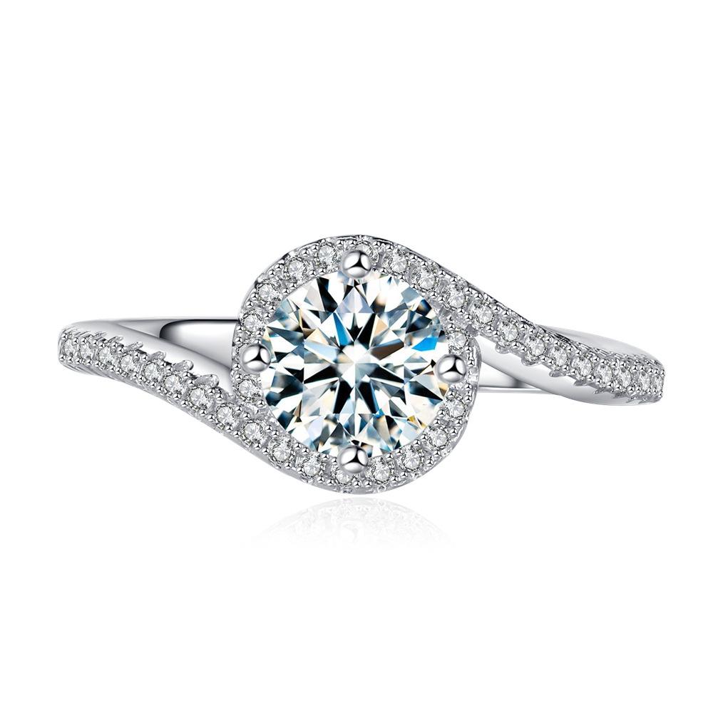 

Vinregem Classic, 100% стерлинговое серебро 925 пробы, 3EX VVS1 D, цвет круглой огранки, 6 мм, 0,8 карата, настоящее кольцо с муассанитом и бриллиантами, свадебные и помолвочные ювелирные изделия, подарки US 8 белый