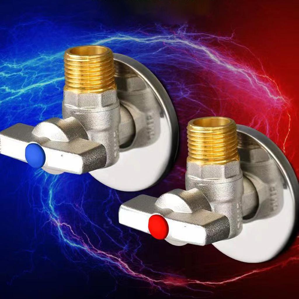 Water Shut Down Valves With Handle Water Flow Control Valves Hot/Cold Water Turn Angle Stop Valves Bathroom Accessroies