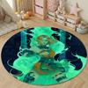 Statement Round Pop Art Multicolor Accent Rug, Non-Slip Floor Mat for Kids Room