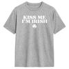Vintage Kiss Me I'm Irish Funny St Patricks Day T-Shirts Men Round Collar Cotton T Shirts  Short Sleeve Tees Gift Idea Tops