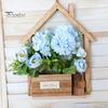 Rustic Home Wall Decoration Wooden Planter, Creative Hanging Flower Pot Basket for Indoor Plants Natural Wood Faux Flowers, Decor Living Room Balcony