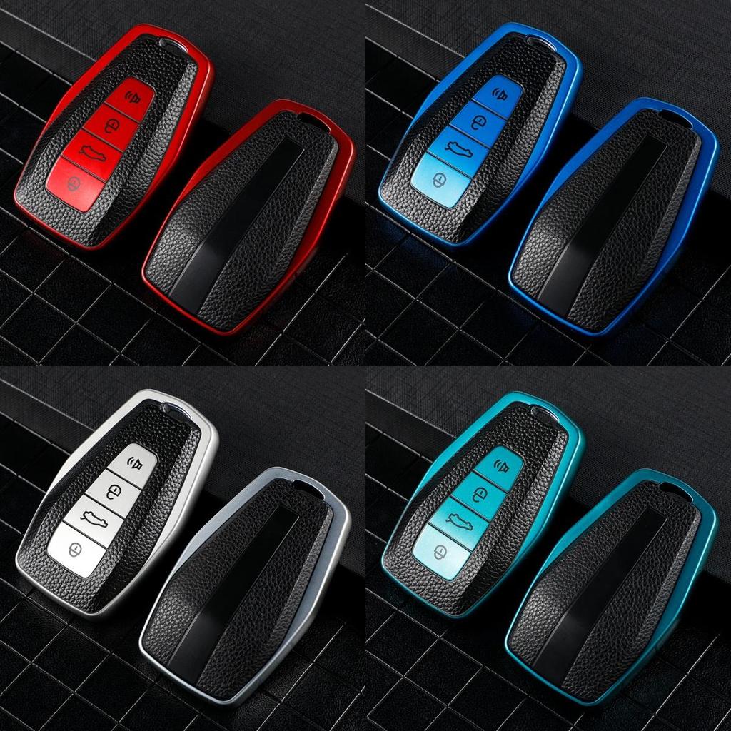 Leather TPU Shell Fob For Geely Coolray 2019-2020 Atlas Boyue NL3 Emgrand X7 EX7 SUV GT GC9 Borui Car Remote Key Case Cover
