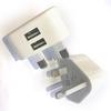 Mains 3 Pin Plug Usb Adaptor Wall Charger Travel Charging Cable F Iphone Samsung