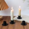Set of 2/6 Taper Candle Holders, Matte Metal Candlestick Holders Bulk, Table Centerpiece, Black / Gold