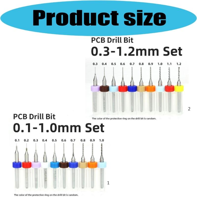Pack of 10 Small Size Drill Bits Set Designs for Electronics Repair Model Crafting and Precise Work in Tight Spaces