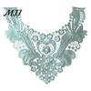 White Lace Collar for Sewing Floral Insert, Embroidery V-neck Neckline Applique, Elegant Fashion Enhancement Hollow Petal Design, Polyester Decorative
