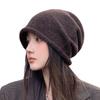 Korean Version of Autumn and Winter New Curly edged Pullover Hat for Women Versatile Bag Head Hat Showing Face Small Knitted Hat Flower Cute Cold Hat