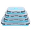 4 Stück Silikon faltbare Lunchbox stapelbares Design faltbare Snackschalen für Outdoor-Reisen