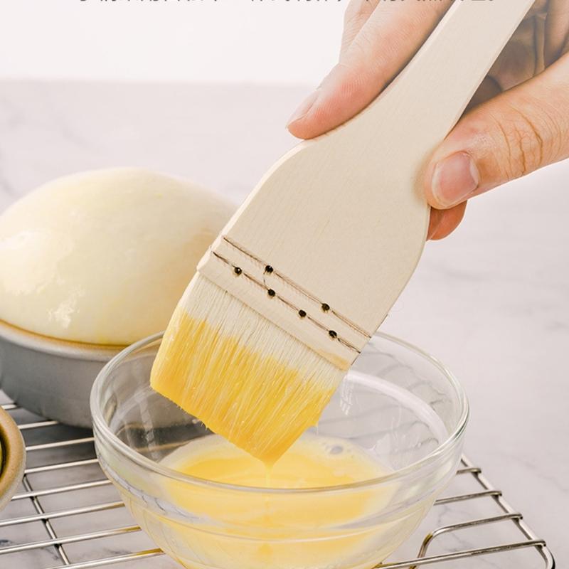 3Piece Ergonomic Kitchen Brush Set For Baking Grilling And Cake Decorating Soft Bristles Professional Baking Tool