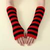 Lolita Long Fingerless Gloves Y2K Fingerless Arm Warmers Arm Cover Striped Knitted Arm Sleeves  JK