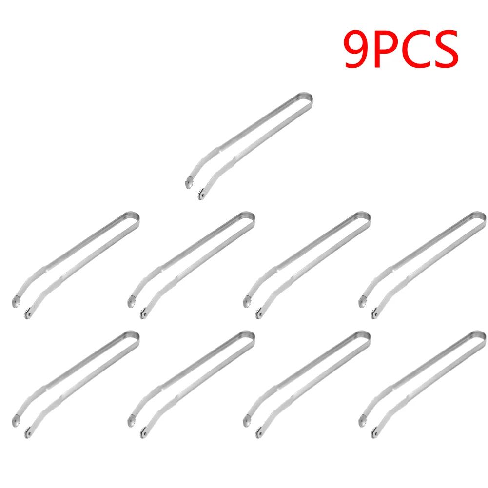 Portable BBQ Sausage Turning Tongs Kitchen Stainless Steel Locking Cooking Non-Slip Food Grill Tongs Long Handle Tongs Flip Tool