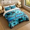 Set Biancheria da Letto 3 Pezzi Tema Giardino Fiorito Personalizzato con Testo e Nome Personalizzati 1 Lenzuolo 2 Federe Biancheria da Letto per la Casa 1pz