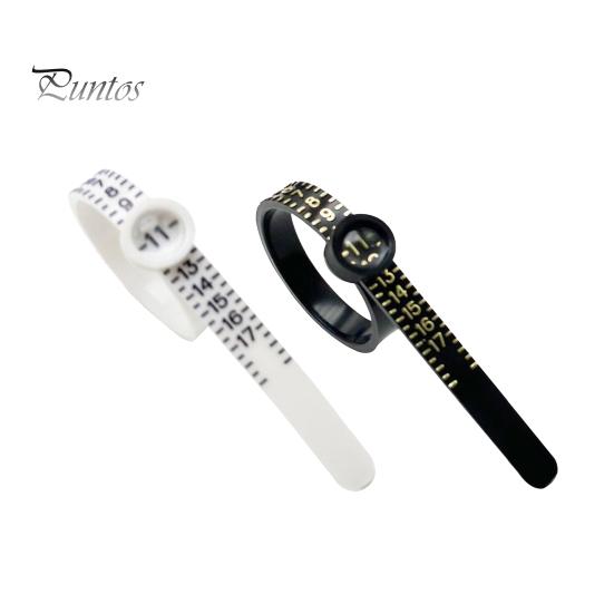 

2 шт. измерителя размера кольца с увеличительным стеклом для удобного считывания точной шкалы 1-17 кольца измерительный пояс многоразовый размер пальца США ювелирные изделия размер 2pcs черный белый