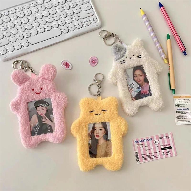 Plush Bunny Card Holder With Cartoon Animal Design For Students And Collectors