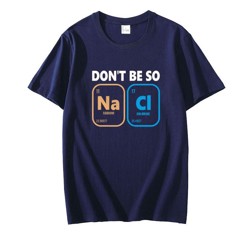 

Summer Style Sodium Chloride Salt Chemical Formula Printed T-shirt, Men s and Women s Science and Engineering Fun Short-sleeved 4XL
