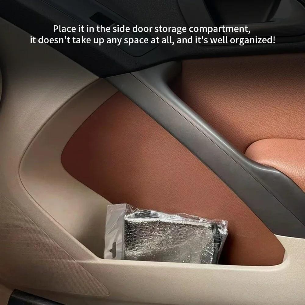 3pcs Double Car Steering Wheel Sunshade Protection Durable Car Interior Accessories Portable Heat Insulation Car Sun Visor