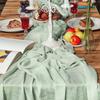 10pcs 36x118inch Sage Green Cheesecloth Table Runner Boho Gauze Wedding Dining Table Decor Reception Bridal Shower Tablecloth