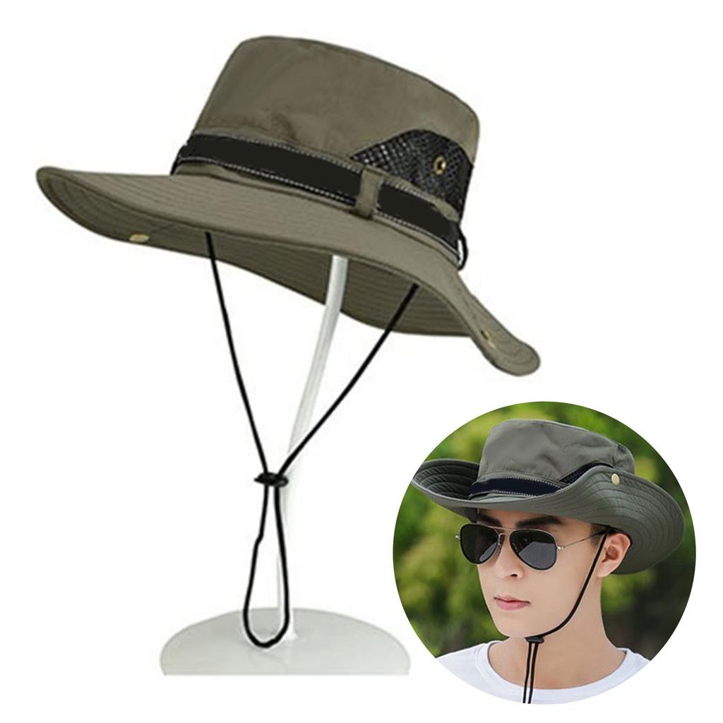 Men s Fisherman Hat   Outdoor Fishing Sunscreen Face Cover UV   Big Brim