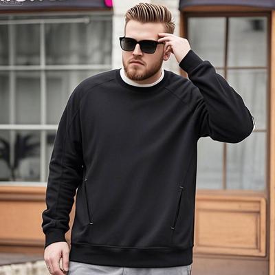 Herren Casual Weiches Rundhals-Sweatshirt Atmungsaktiver Rundhals-Pullover Outdoor Sportliche Langarm-Sweatshirts für Herren Basis Pullover Sweatshirt Oberteile