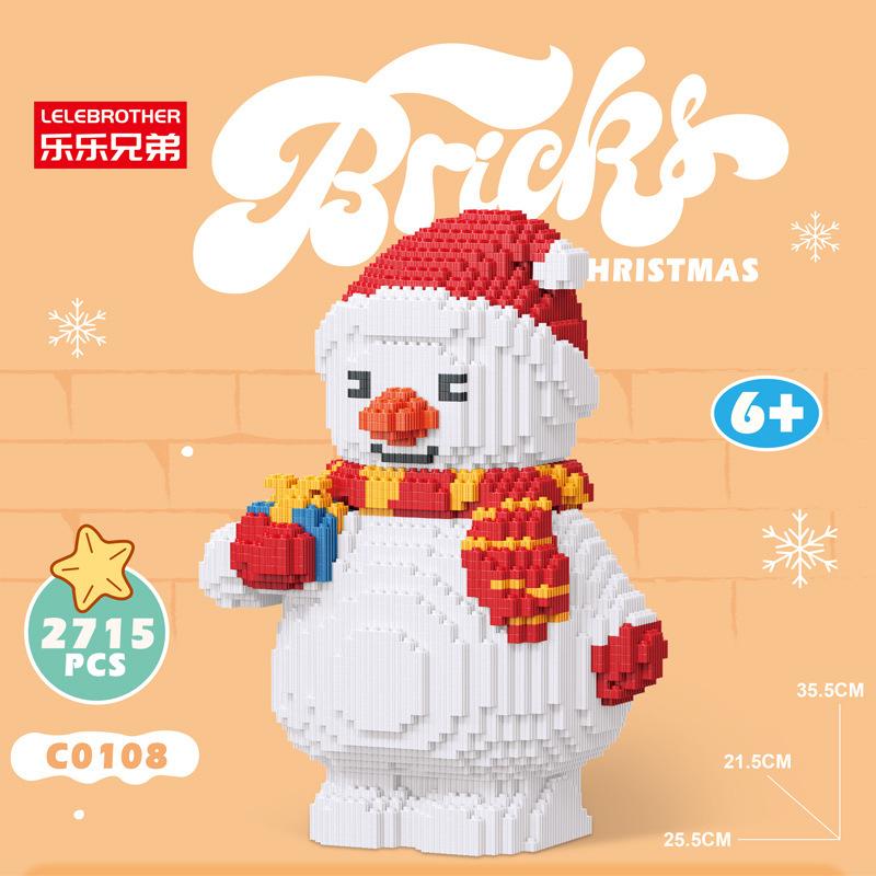 New Christmas Building Set Santa Claus Elk Snowman Christmas Tree Building Blocks Construction Toy for Kids Christmas Gifts