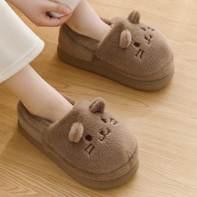 Newest Kitty Slippers Women Footsie Kittens Slides Maternity Shoes Woman Fuzzy Home Slipper Cuddly Furry Cats House Shoe 44 45