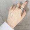 Fashion personality, wide-faced golden smiley face, jewelry, female simple temperament, Mori retro pentagram open ring