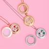 Necklace Oval Open And Close Photo Album Zircon Pendant Bracelet Clavicle Chain Necklace Electroplated Gold Color Retention
