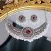 "Miao Girl" Ancient Style Light Luxury Necklace & Earrings Set for Women