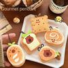 Food Shape Capybala Plush Keychain Capybala Plush Doll Keyring  Schoolbag Decoration