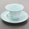 Mino-Keramik Kaffeetasse Teller Kasumi blau und weiß 589-13